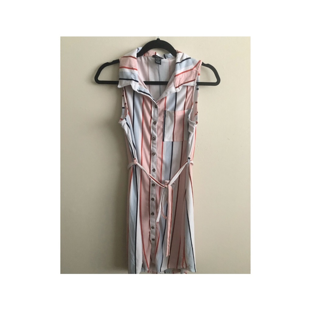 Pink and Blue Striped Dress